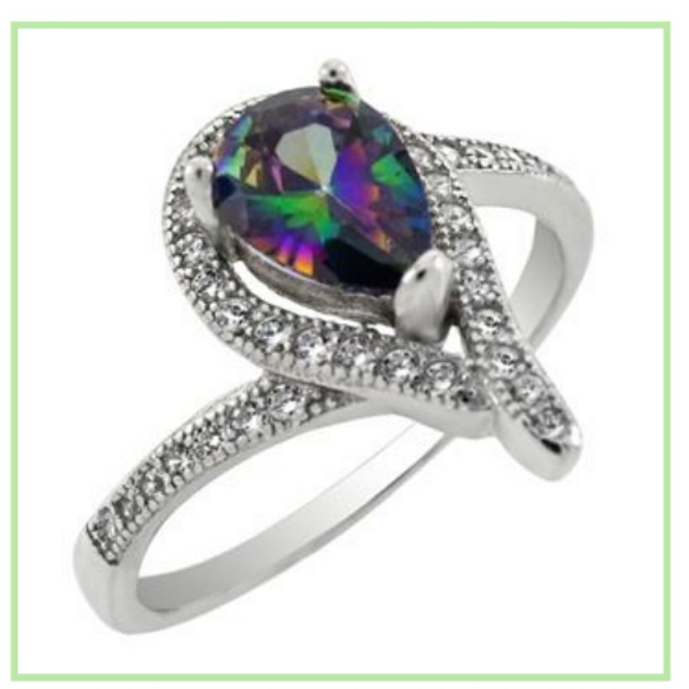 Mystic topaz set in sterling